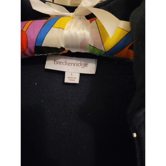 Breckenridge Full Zip Christmas Holiday Ugly Cardigan Sweater Blue Womens Large - Picture 2 of 9